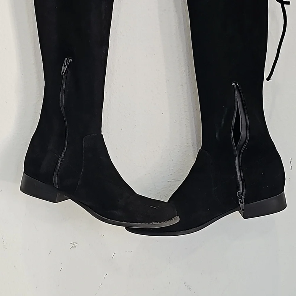 A New Day Black Faux Suede Over-the-Knee Boots Size 9.5